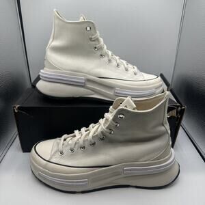 Converse Run Star High Top Sneakers Shoes Womens Size 11 White Canvas Lace Up